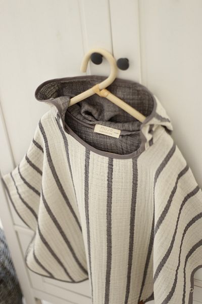 Mujo Baby&Kids Organic 4 Layer Striped Muslin Children's Poncho