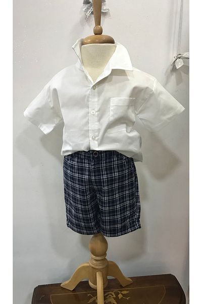 Çikoby Baby Boy Short Sleeve Shirt Checkered Shorts Set