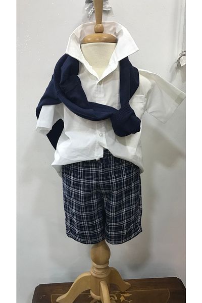 Çikoby Baby Boy Short Sleeve Shirt Checkered Shorts Set