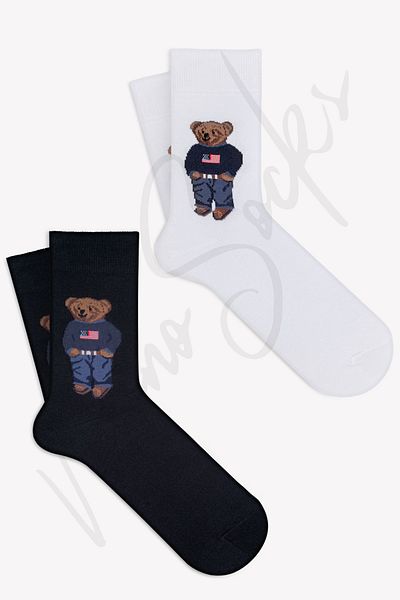 Mono Socks Συσκευασία με 2 κάλτσες με σχέδιο αρκουδάκι