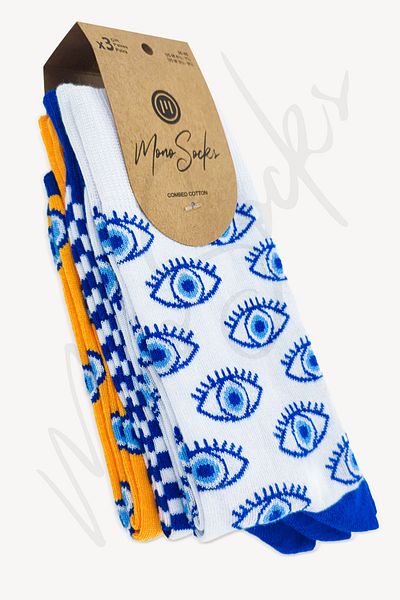 Mono Socks Σετ 3 κάλτσες με χάντρες από το κακό μάτι
