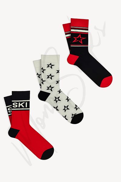 Mono Socks 3 Pack Star Patterned Ski Ski Socks
