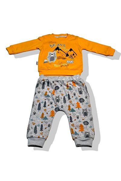 babymarkt Kampçı Ayı Baskılı 2li Bebek Takım