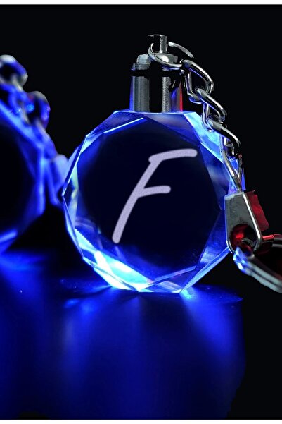 MERTKRİSTAL F Harfi Anahtarlık, Harfli Anahtarlık, Cam Işlemeli Anahtarlık
