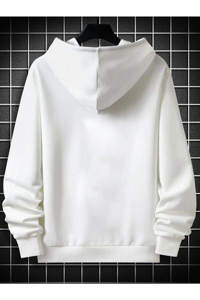 MOONBULL Oversize White Life je dobrodružná mikina s kapucí s potiskem