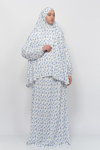 Altobeh Практична двокомпонентна сукня для молитви з ліхряним рукавом, з квітковим візерунком, з ліхряною хусткою 992-0202