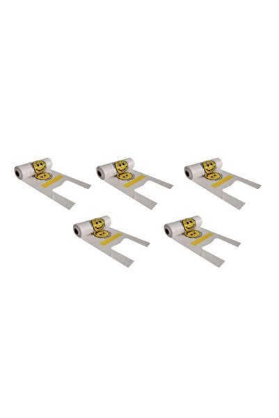 ÇELİKPENÇE 5 Adet Baskılı Rulo Atlet Market Manav Poşet Orta Boy