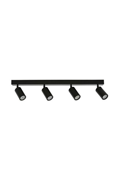Rsylight Metal Modern Spor 4 Lü Siyah Mafsallı Led Spot Avize Beyaz Ampullü
