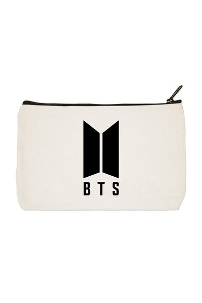 designedfy Clutch Bts Printed υφασμάτινη τσάντα μακιγιάζ, θήκη για στυλό, τσάντα χειρός