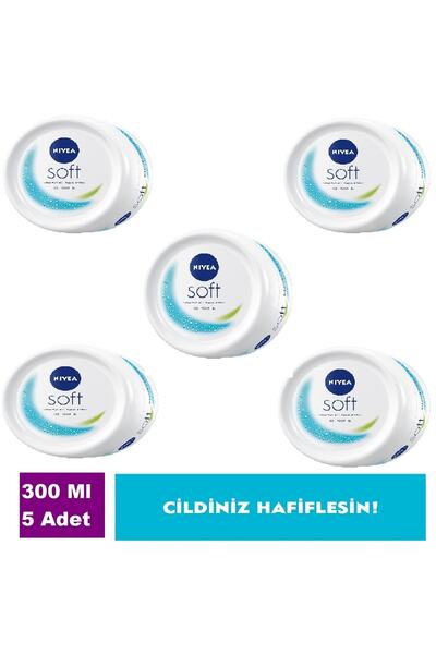 NIVEA Soft Nemlendirici Bakım Kremi 300 Ml X 5 Adet
