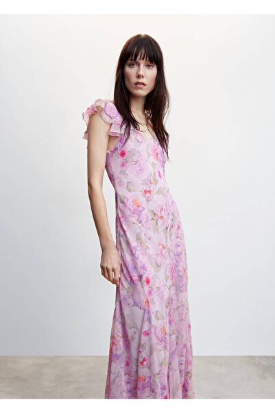 MANGO Woman Φόρεμα με λουλουδάτο βολάν