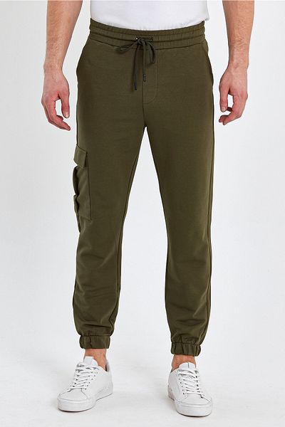 ENQUE Ανδρικό ελαστικό παντελόνι Cargo Pocket Jogger Khaki