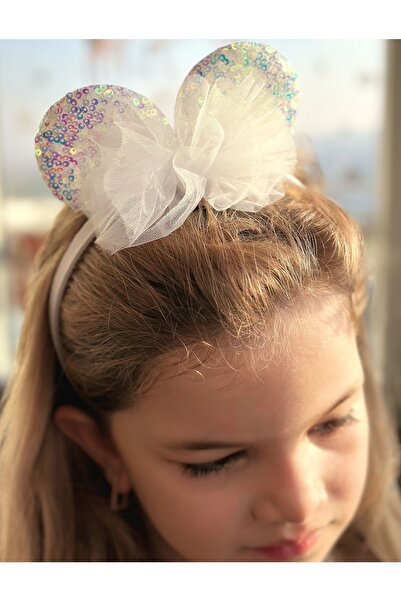 QUEEN AKSESUAR Trend Parlak Hologram Yanar Döner Pullu Tüllü Büyük Fiyonklu M...