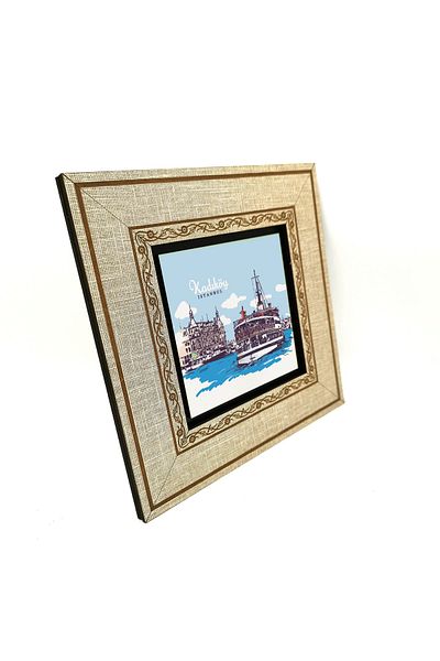Sadrazam Kadıköy Steamer Printed Mdf Framed Painting 20Cmx20 cm Krt- 000035
