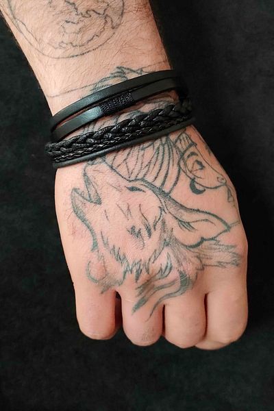 TREND COLLECTİON Genuine Leather Bracelet 5 Row Wicker Knitted Rope Model Men's Leather Bracelet