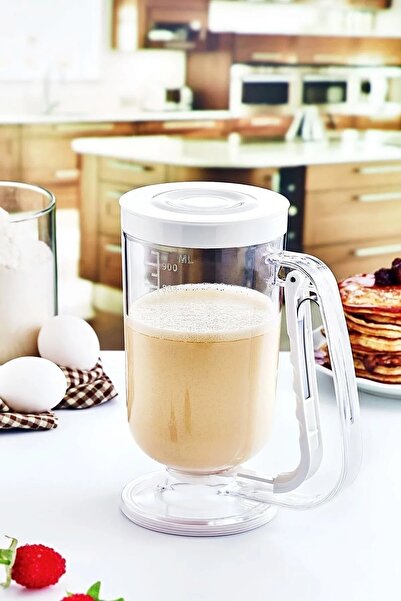 Hermoni كوب تقسيم العجين كب كيك وافل بانكيك كوب قياس الباب 1 لتر كوب خلط العجين