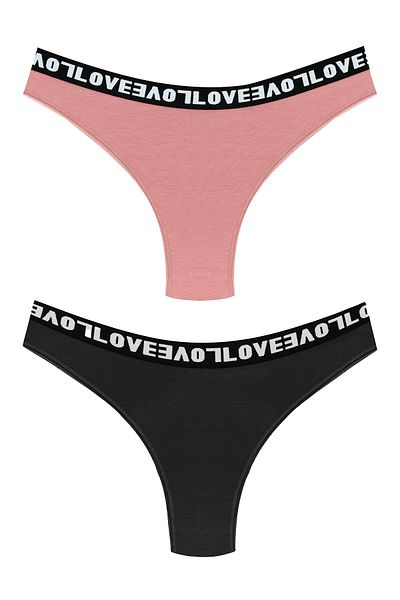 HNX Γυναικεία εσώρουχα 2 Pack Love Elastic Brazilian