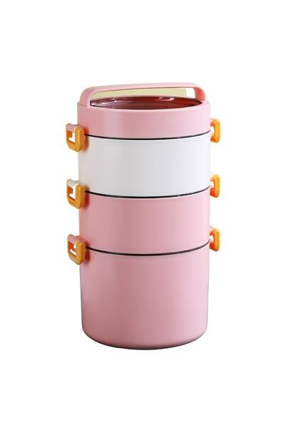 Vagonlife Bento 1800ml Lunchbox Yeni Koleksiyon 3 Katlı Paslanmaz Çelik Sefer...