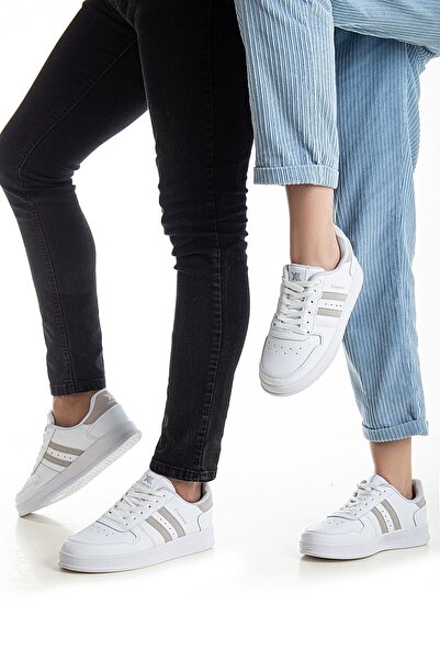 Freemax Unisex Garantili Ortopedik Iç Tabanlık Hafif Esnek Sağlam Sneaker Spor Ayakkabı Beyaz Kum