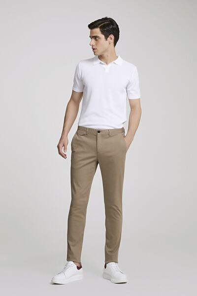 Twn بنطلون تشينو دوبي بيج بقصة ضيقة