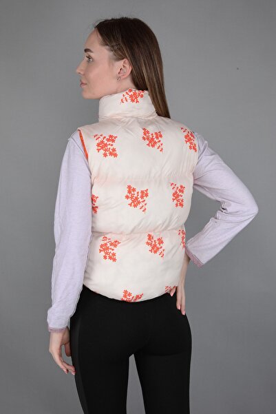 fehika Жіночий приталений жилет з високим коміром, наповнений синтепоном, з кишенями та підкладкою