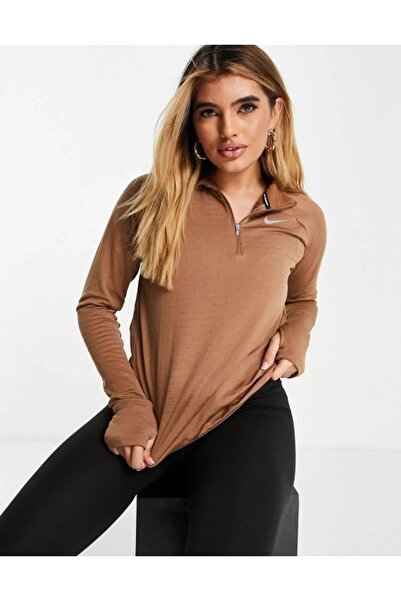 Nike Running Therma-fit Element Half Zip Top In Brown Dd6799.256
