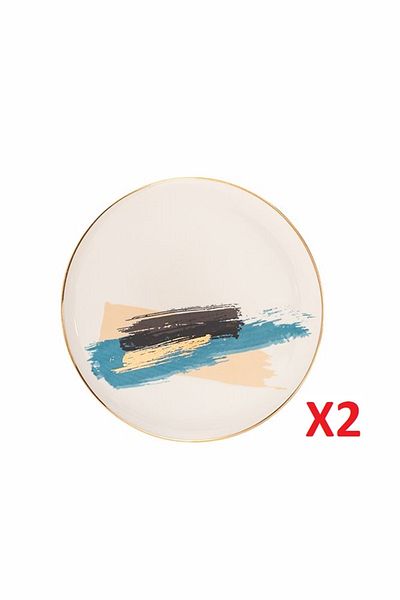 Porland Dash Flat Cake Plate 21cm Set of 2 04alm007904