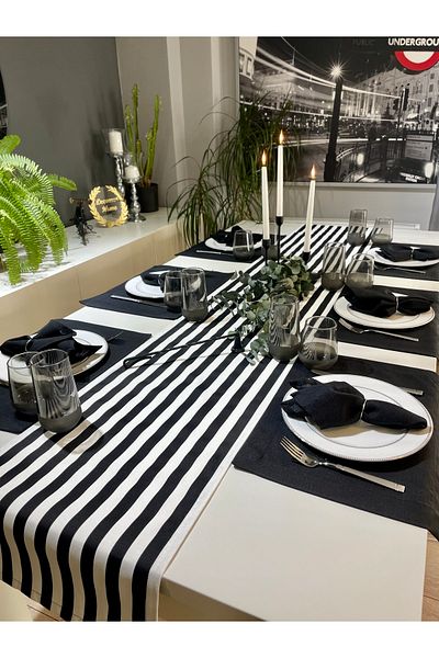 Decamor home Alb-negru fără griji Plain Long Runner