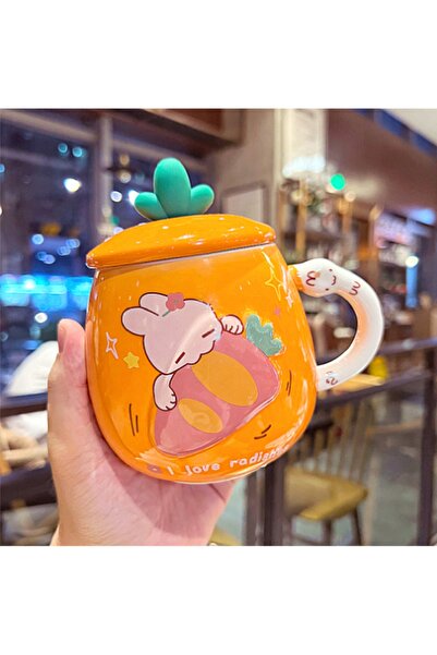 hediyeconcepti طقم أكواب على شكل أرنب من السيراميك بتصميم كرتوني لطيف سعة 500...