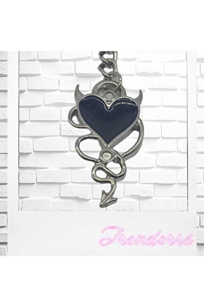 Trenderrs Gothic Snake Devil Heart Model Metal Keychain and Bag Ornament