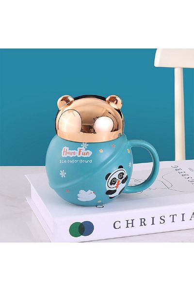 hediyeconcepti 350ml Ceramic New Creative Cute Kitty Mug Cup Set