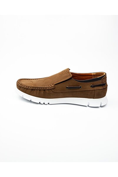 Nobel 1076 Moccasin Tan Nubuck Leather Men's Casual Shoes
