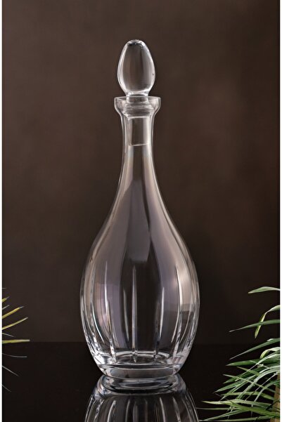 DECOSTYLE Vertical Line Dikey Çizgili Cam Sürahi Karaf - Modern Dekoratif Su ...