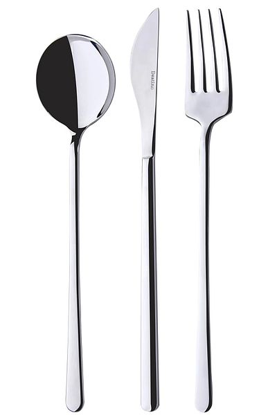 Yetkin Milano Simple 72 Pieces 12 Person Fork Spoon Knife Set with Deluxe Box