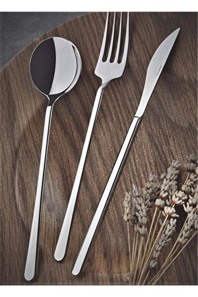 Yetkin Milano Simple 72 Pieces 12 Person Fork Spoon Knife Set with Deluxe Box