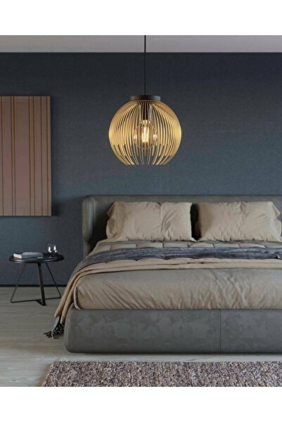 Eglo 900166 "VENEZUELA" 110 Cm Yüksekliğinde Çelik Siyah, Gold Sarkıt Avize