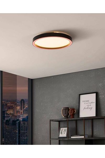 Eglo 900411   Indoor " Montemorelos-Z " Black Color Aluminum Led Ceiling Lamp Ip20 Max: 17.8W Diameter: