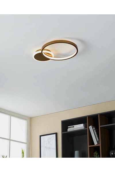 Eglo 900423   Gafares Indoor Gold and White Color Aluminum Steel Led Ceiling Lamp - Ip20 Max: 15W