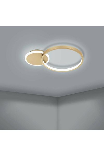 Eglo 900423   Gafares Indoor Gold and White Color Aluminum Steel Led Ceiling Lamp - Ip20 Max: 15W