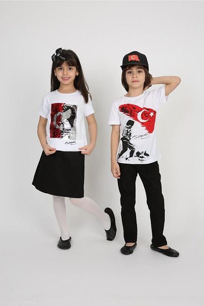 FATELLA Girl's Boy's 23 April 29 October 10 November 19 May Show Outfit Patterned T-shirt Skirt Set