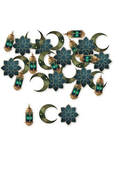 Parti Dükkanım Ramazan Ay Yıldız Kandil Masa Konfetisi (yeşil) 30 Adet