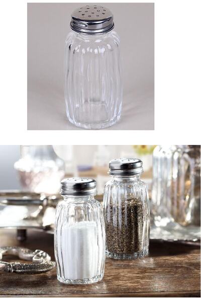 ELEGANCEV موزع ملح زجاجي بالفلفل الأسود - 2 قطعة