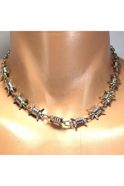Deneme Zamanı Black Nickel Barbed Wire Necklace