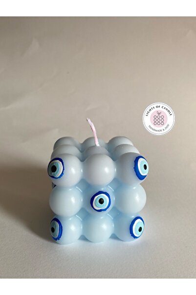lıghts of candle handmade & 2020 El Çizimi Desenli Kokulu Bubble Mum