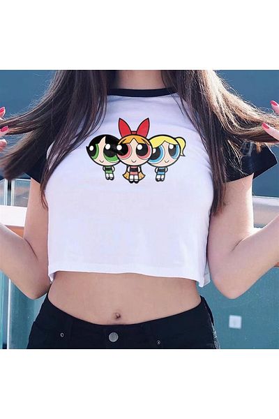 Touz Powerpuff Girls με εμπριμέ λευκό μανίκι Reglan