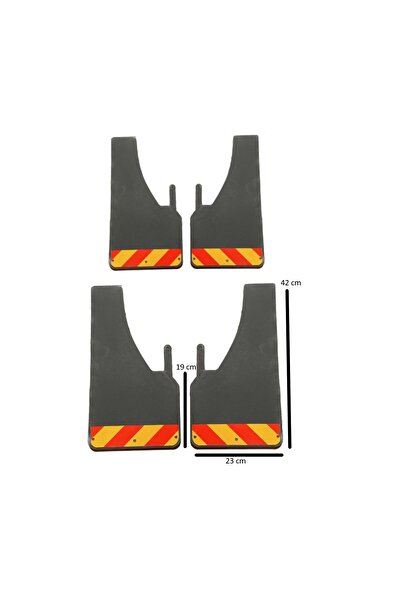 MKM Fiat Ducato Fosforlu Sarı-kırmızı Renkli 4'lü Paçalık Çamurluk Tozluk