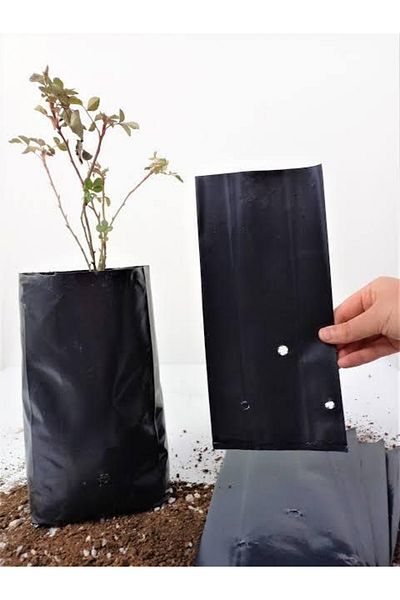 MERT AMBALAJ Tree Planting Seedling Bag Black 23*38*8 10 Pieces
