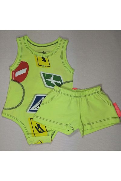 Moi Noi Patterned Bodysuit with Shorts