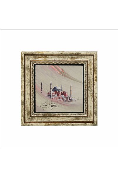 Sadrazam Tablou din piatră naturală imprimată Hagia Sophia Moscheea Hagia Sophia - 25cmx25cm Krt-002