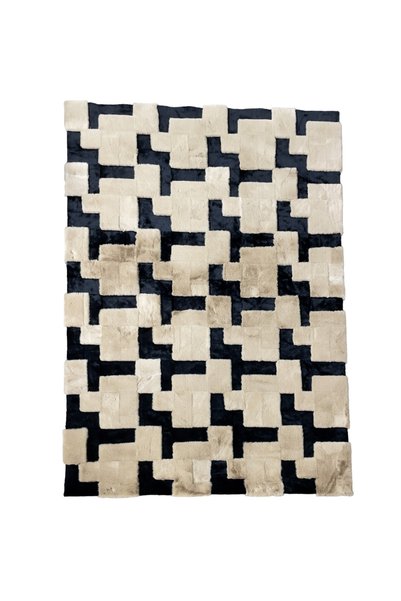 Dericibey Karamel Ve Siyah Peluş Halı
